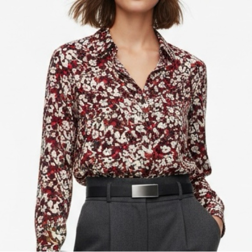 Beachlunchlounge Abstract Floral Button Down Blouse - Size L